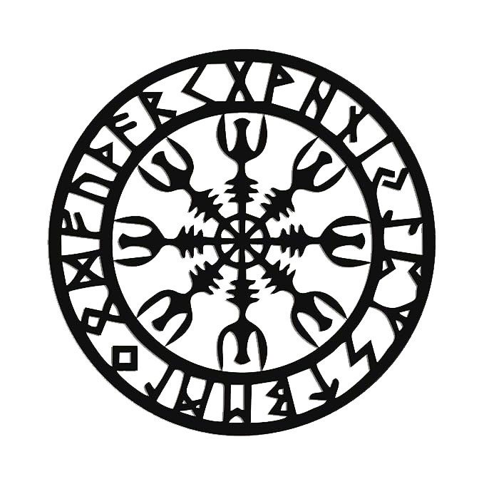 金属墙壁艺术维京装饰北欧神话符文和符号客厅/家居装饰