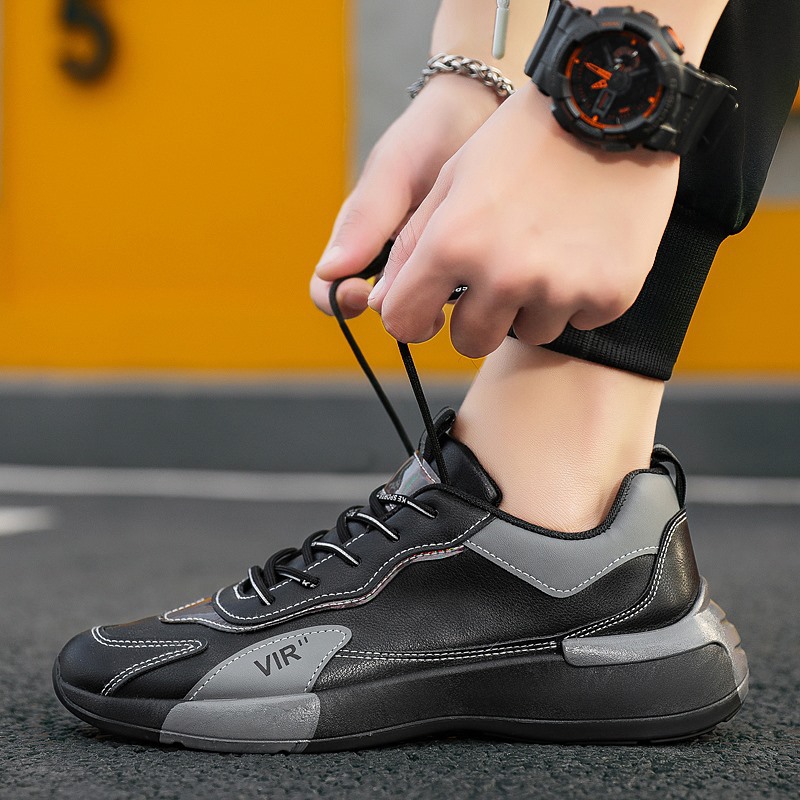 网红抖音同款男鞋潮鞋2021春季包底连体鞋厚底休闲运动潮流老爹鞋