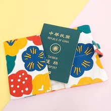 网红ins拼色图案护照包帆布印花证件袋 出游登机护照夹证件保护套