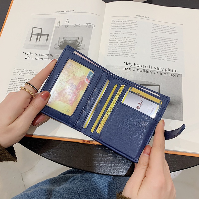 Cross-Border 2021 New Korean Style Fresh Short Folding Wallet Women's Card Holder Coin Purse Wholesale Delivery