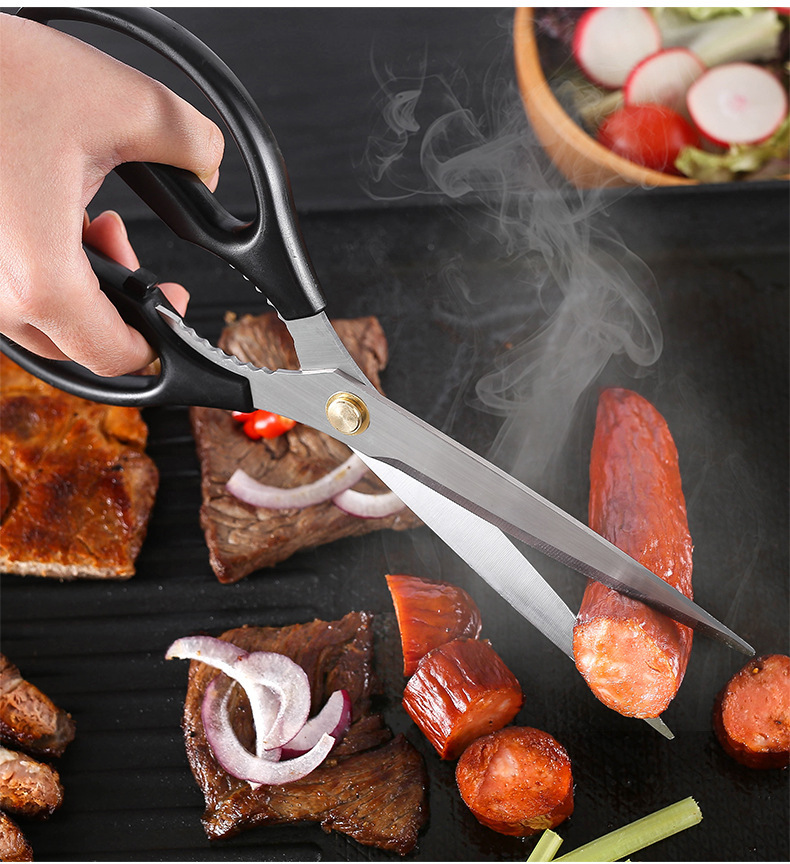 厨房剪刀家用剪刀韩国烤肉剪刀鸡排剪刀加长烧烤剪鸡排牛排餐厅用