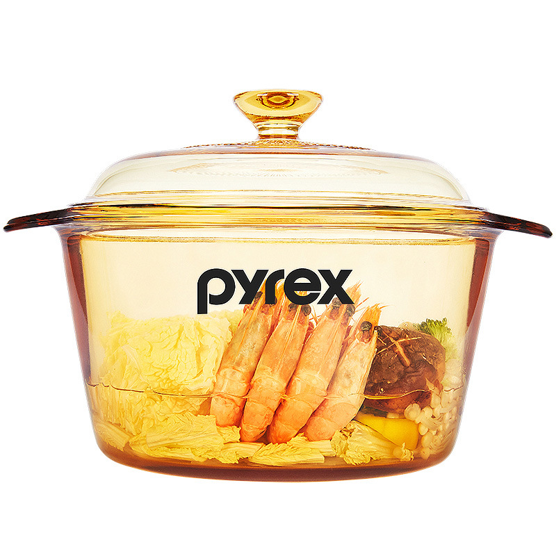 美国康宁晶彩玻璃煲琥珀锅玻璃锅炖锅炒锅煲汤锅炖汤锅明火直烧锅