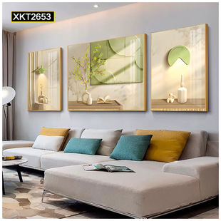 现代轻奢玄关装饰画如鱼得水 事事顺鱼图led智能灯光挂画新款上市