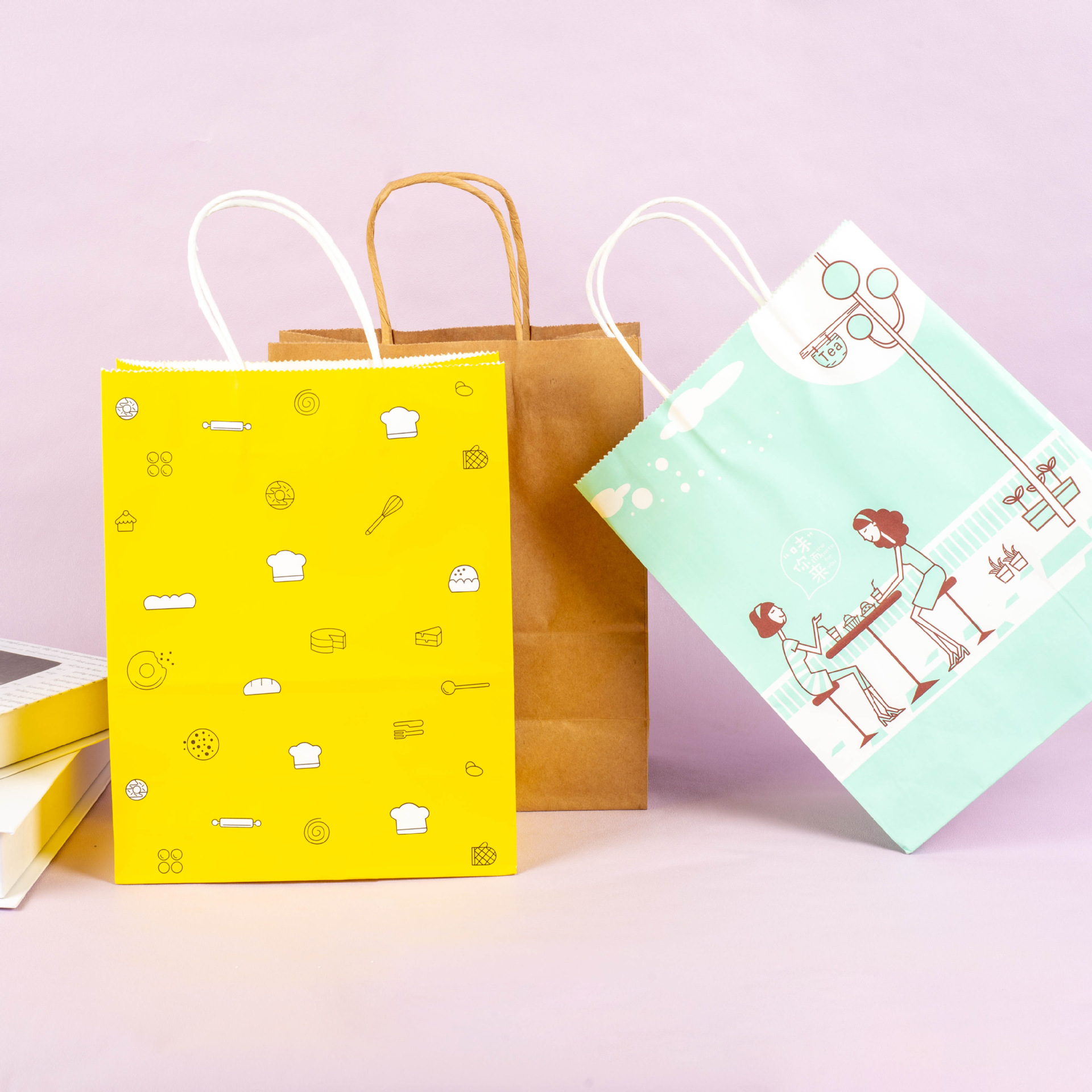 蛋糕刀叉餐盘袋生日蜡烛烘焙餐具包装甜点礼品零食环保手提袋纸袋