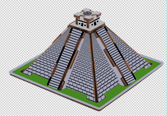 激光板(玛雅金字塔) 3d木质立体拼图模型