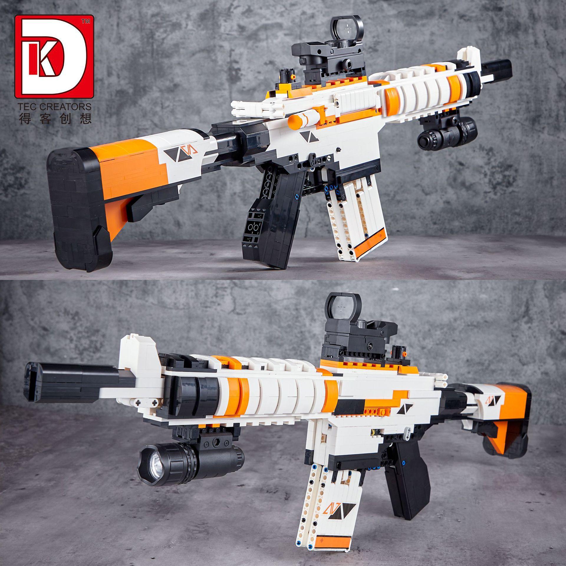 得客dk2001积木玩具枪m4a4男孩益智拼装小颗粒模型摆件男女孩礼物