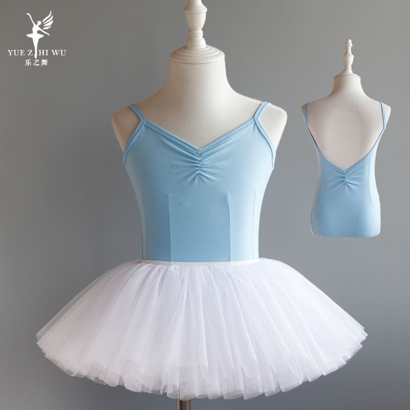 儿童舞蹈纱裙女童四层蓬蓬裙半身裙网纱裙女孩芭蕾裙白色跳舞裙子