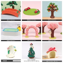 日式ZAKKA猫咪樱花拱门浴池柿子树创意摆件 潮玩礼品微场景装饰品