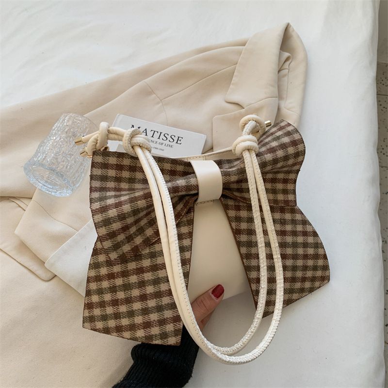 Small Bag Lady Fashionable Bow College Style Women Bag 2021 New Fall Winter Fashion Shoulder Crossbody Small Square Bag