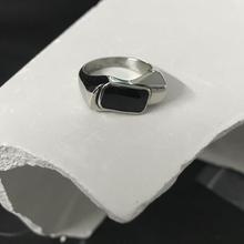 01589新品韩版长方形滴胶戒指简约时尚个性ins潮冷淡风指环手饰品