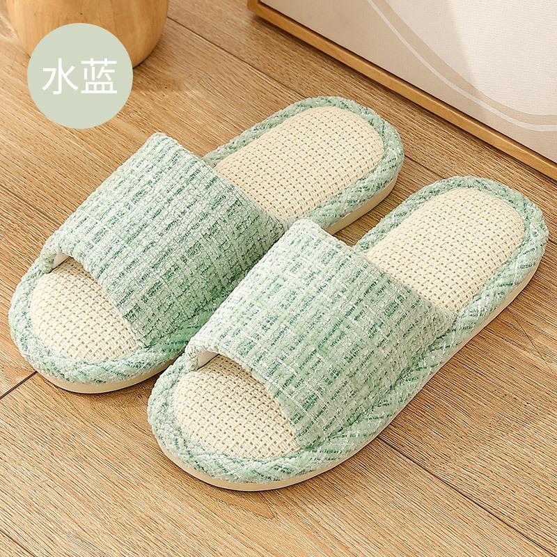 Linen Slippers Women's Summer Indoor Household Floor Slippers Men's Four Seasons Spring and Autumn Women's Summer Cotton Slippers Wholesale