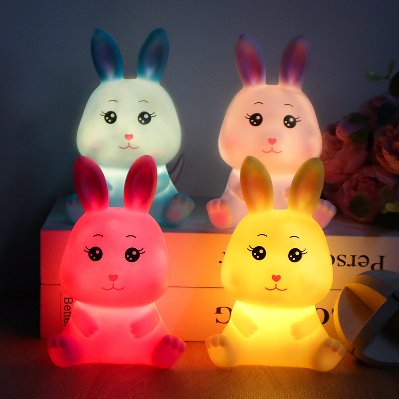 Rabbit Year Creative Cartoon Rabbit Nightlight Luminous Led Bedside Decoration Children's Gift Luminous Toys Wholesale