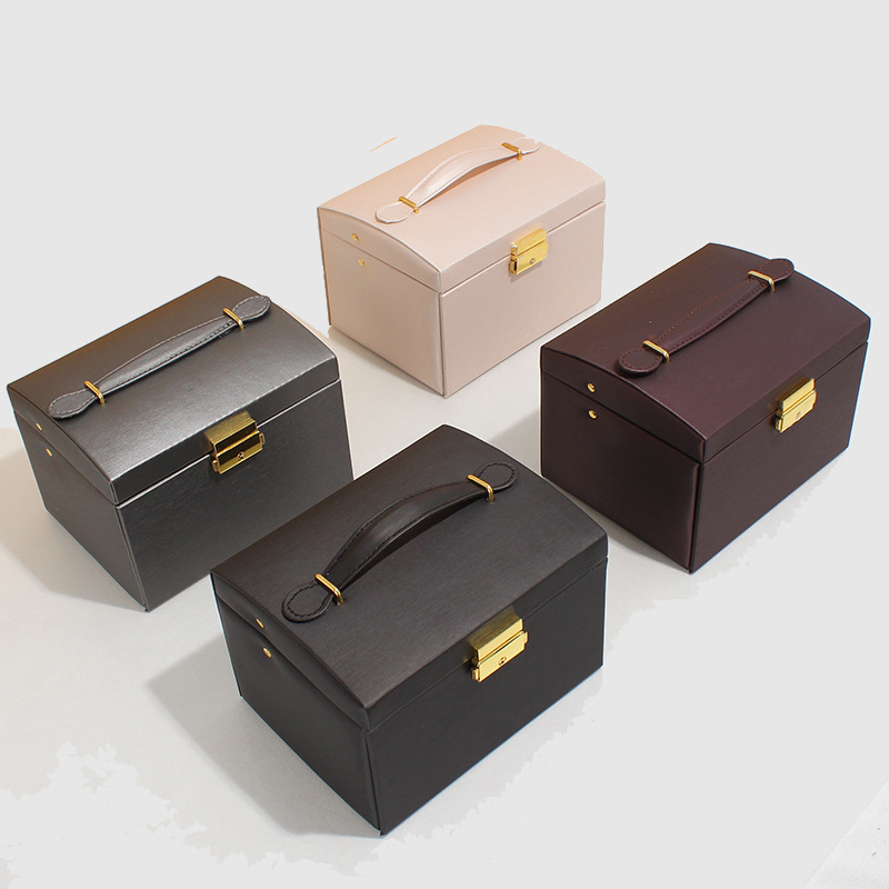 SOURCE Factory in Stock Wholesale Jewelry Box Ring Necklace Ear Stud Watch Bangle Storage Box Portable Jewelry Box