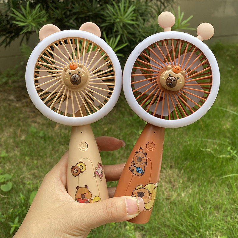 cross-border new arrival cartoon card piba sling light handheld fan three-speed wind usb charging mini fan