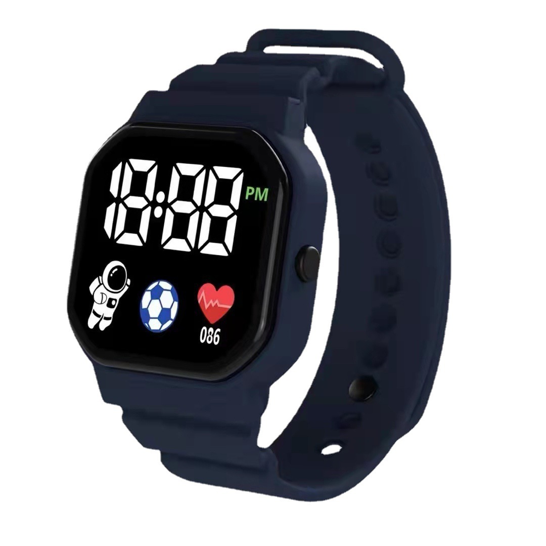 新款c3-12太空人款方形led电子手表 苹果数字运动学生按键电子表