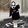 solar system Soft sister uniform Doll collar Horn button Fur overcoat 2022 Little coat Large lapel Europe and America