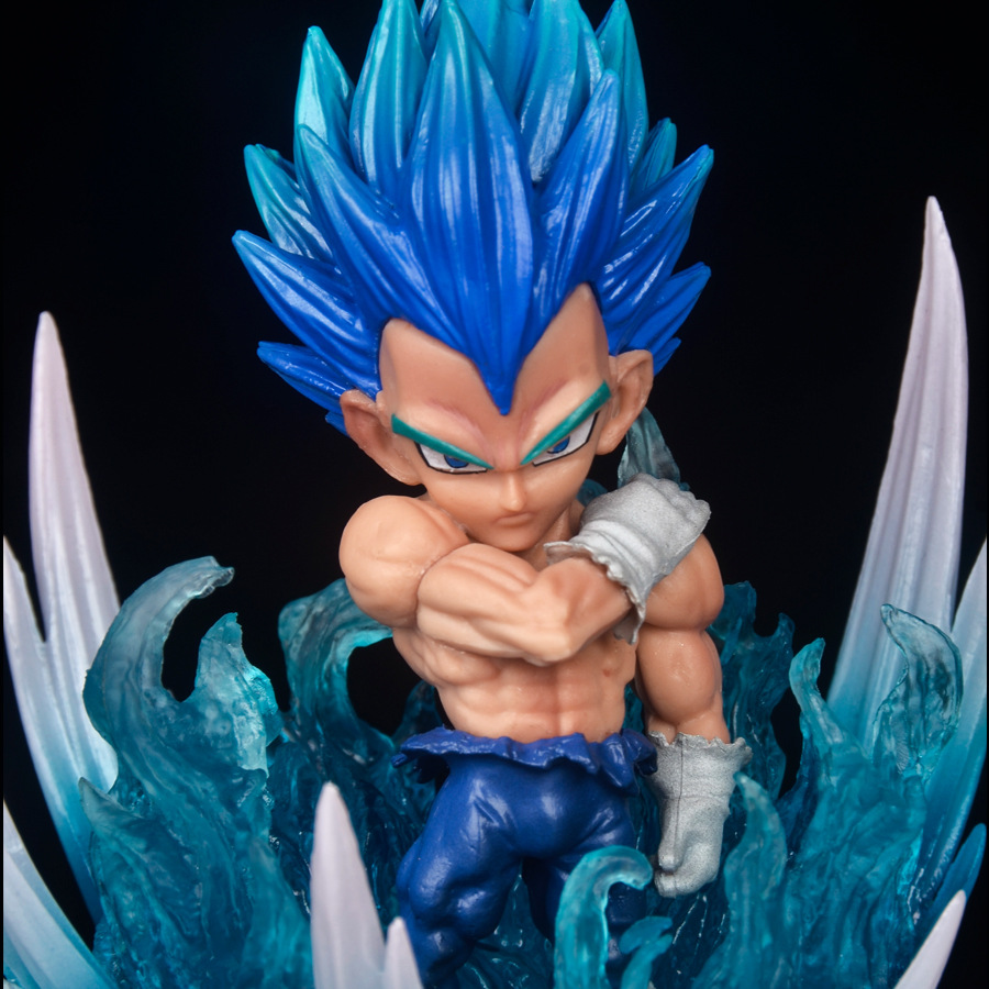 国产gk 七龙珠q版超蓝贝吉塔迷你场景发光版手办摆件公仔盒装现货