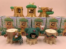 动漫批发 轻松小熊 拉拉熊的快乐森林 Q版6款盒蛋 树桩小树屋摆件