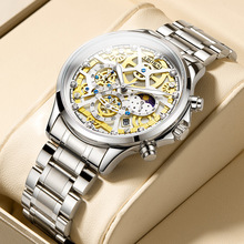 ABORNI品牌手表批发石英表跨境外贸多功能计时机械风精钢男士手表