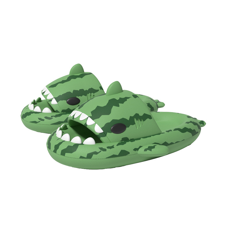 跨境鲨鱼情侣凉拖鞋男士eva踩屎感居家厚底外穿拖鞋ins潮流拖鞋女