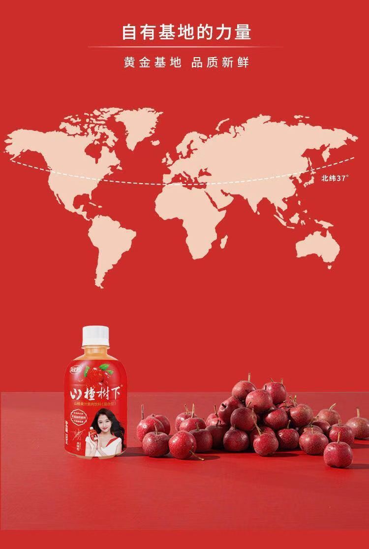 【蔬卡良品】冠芳山楂树下山楂汁饮品350g*12瓶果汁饮料批发