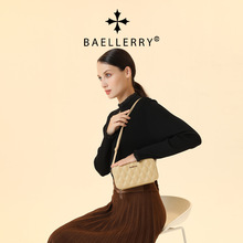 Baellerry新款女士手机包韩版绗缝菱格双拉链单肩斜挎包钱包批发
