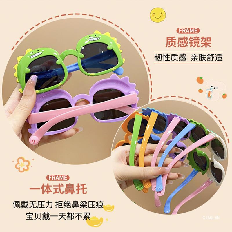 Kids Sunglasses Cute Cartoon Glasses Funny Dinosaur Uv Protection Sunglasses Boys and Girls Eye Protection Sunglasses