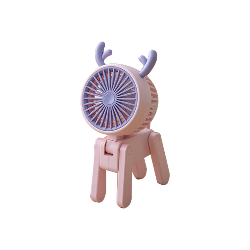 2023 New Deer Super Cute Little Fan USB Rechargeable Student Dormitory Summer Table Decoration Electric Fan Gift