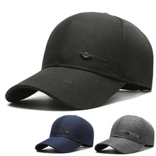 中老年时尚棒球帽双色胶丝衬硬顶帽子男士户外遮阳帽子涤纶小铁标