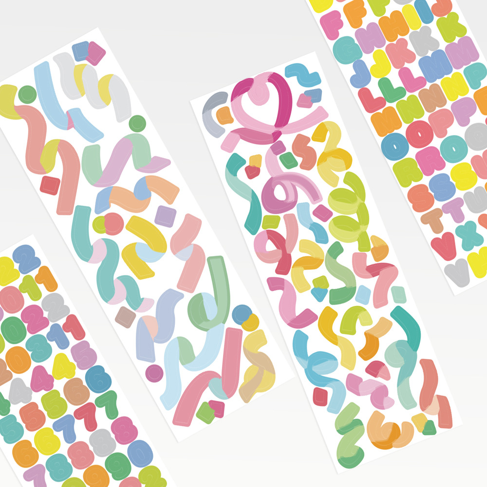 韩版ins风彩带贴纸咕卡手账素材字母数字丝带手帐贴纸儿童文具贴