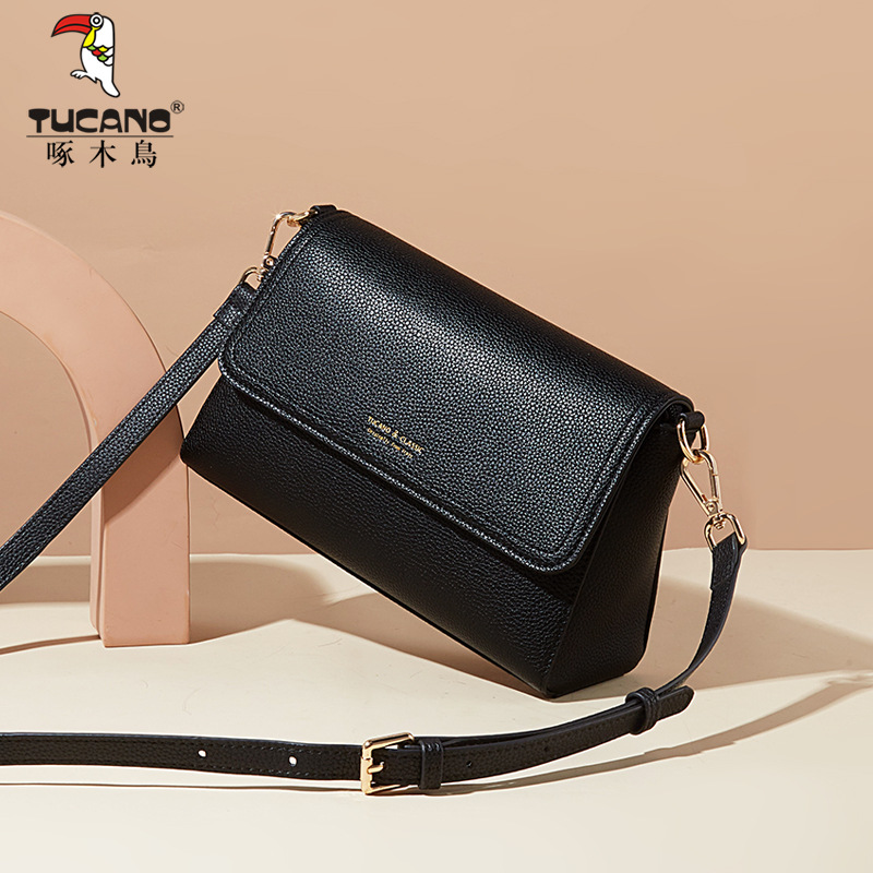 啄木鸟真皮包包女士2024新款高级质感斜挎小包送妈妈中老年单肩包