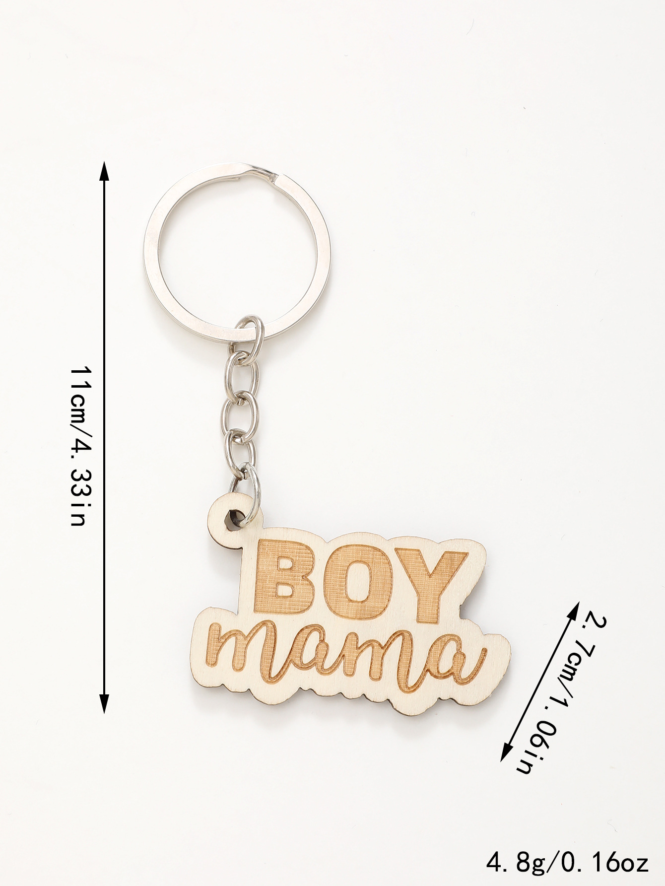 Wooden Key Buckle Gift Creative Small Pendant Puzzle Cross-Border Mom Letters Wood Piece European and American Laser Engraving