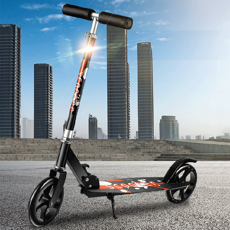 大童滑板车大轮两轮学生大滑板刹车成年踏步大轮折叠便携一件代发