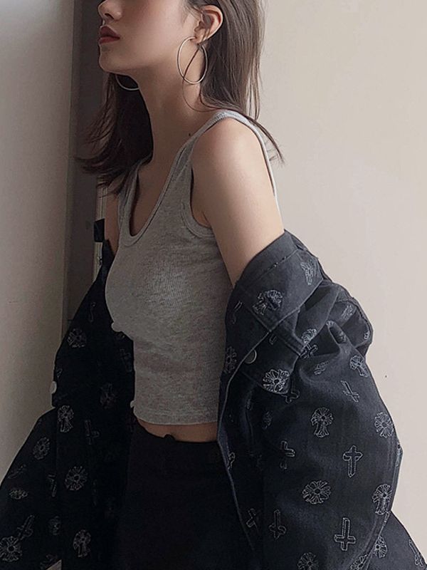 factory direct sales women‘s summer t-shirt knitted short small sling thread vest women‘s summer base sexy top small