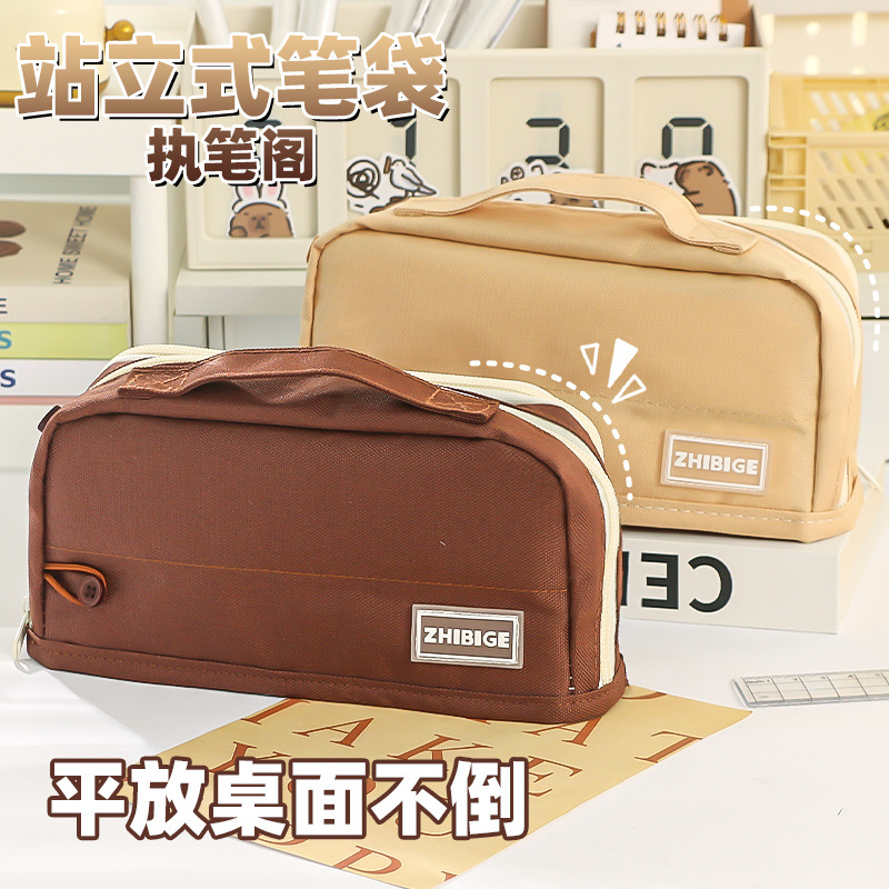 double-sided large capacity pencil case stationery box pencil box transparent for students stationery case good-looking pencil bag primary school students