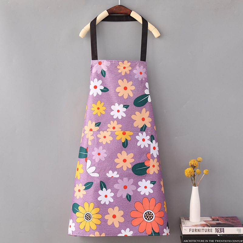 Apron Household Fashion Kitchen Adult Sleeveless Daisy Waterproof Apron Female Factory Wholesale Customizable Advertising Apron