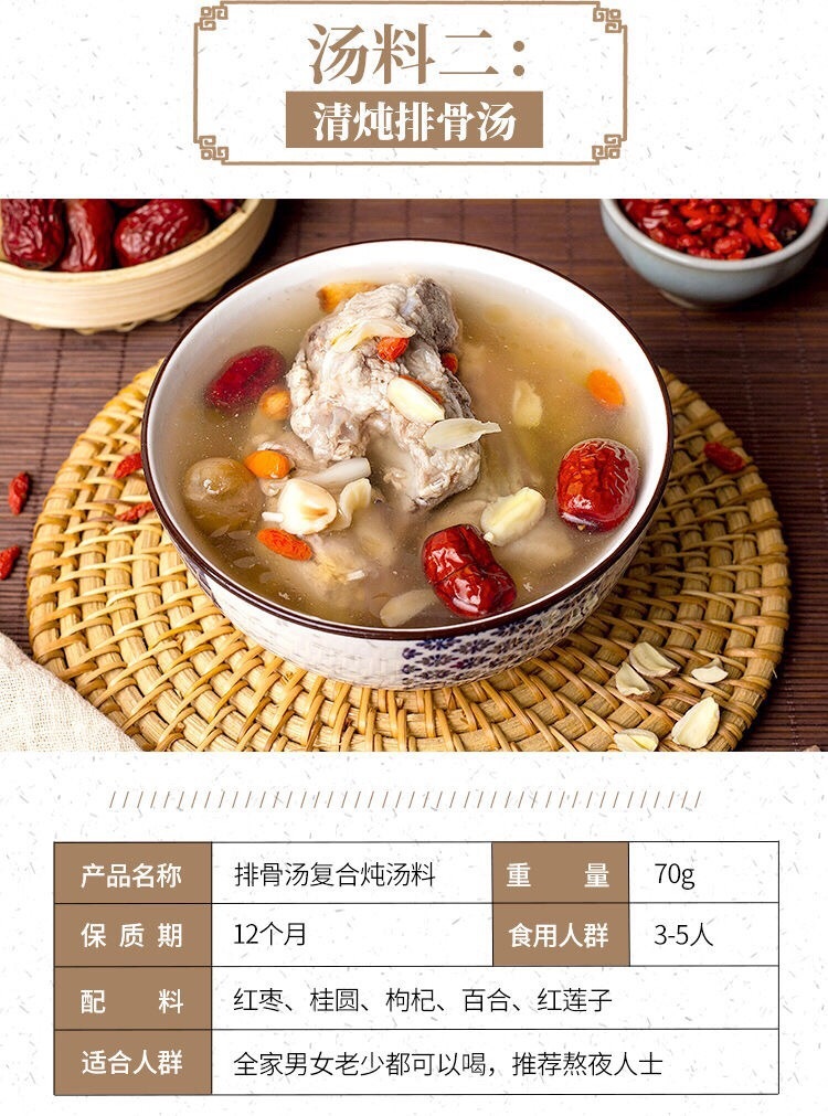 煲汤材料炖鸡汤排骨汤料包广东滋补养生熬煮汤食材清补凉配料药材