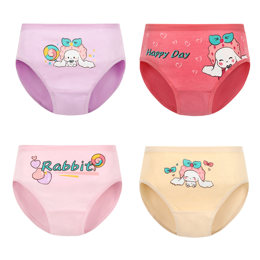 New Cotton Children's Underwear 2-12 Years Old Girls' Underwear Briefs Baby Primary School Underpants Factory Direct Sales