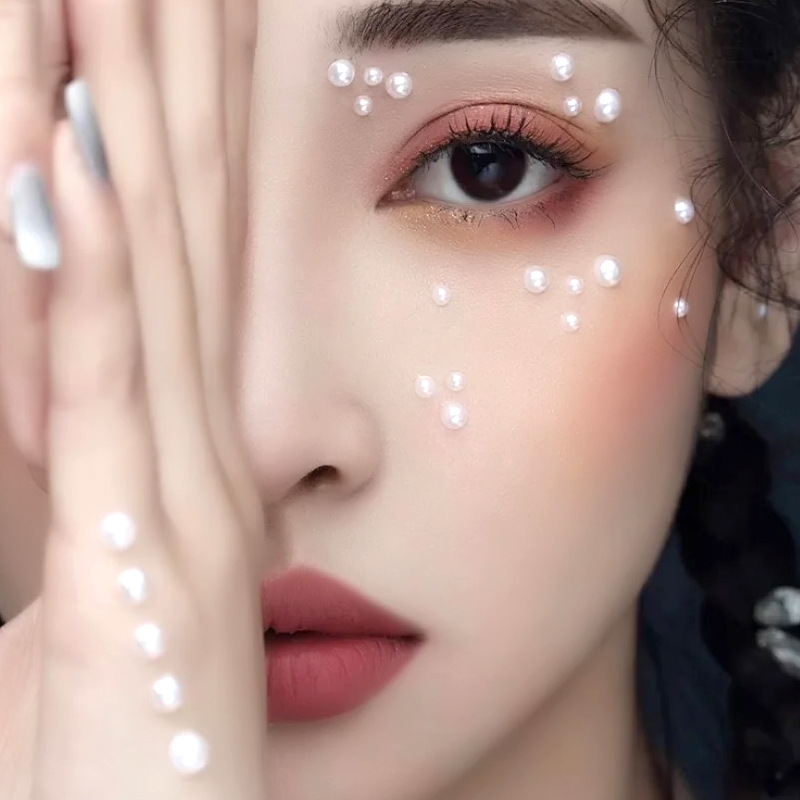 网红泪钻眼妆贴亮钻眼角小贴钻珍珠贴闪钻眼部落泪妆舞台化妆装饰