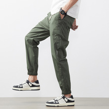 2022春夏秋季新款弹力工装修身哈伦九分休闲裤男Men Casual Pants