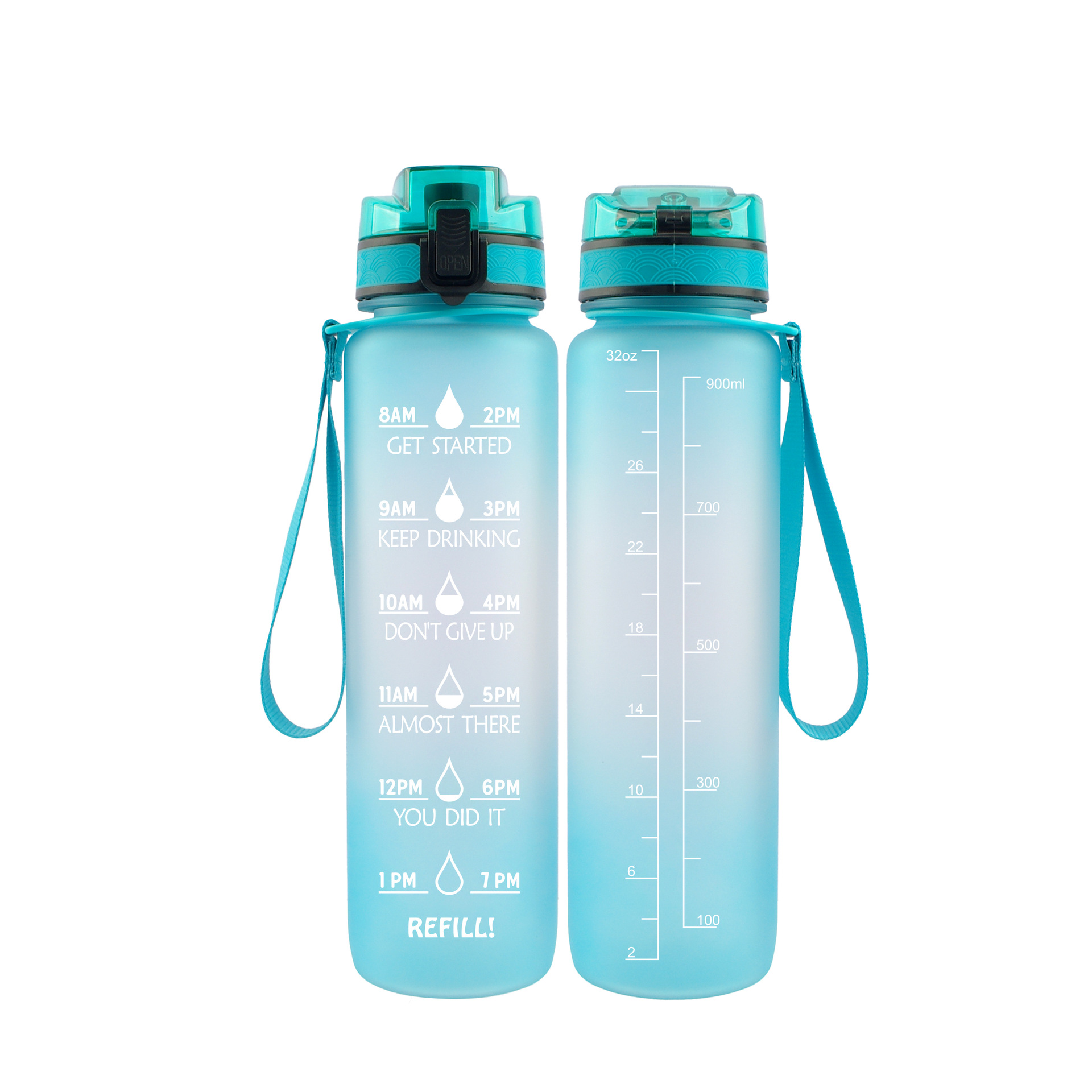 New Gradient Color Sports Bottle Outdoor Sports Bottle Bouncing Tritan Cup Amazon Frosted Plastic Water Cup