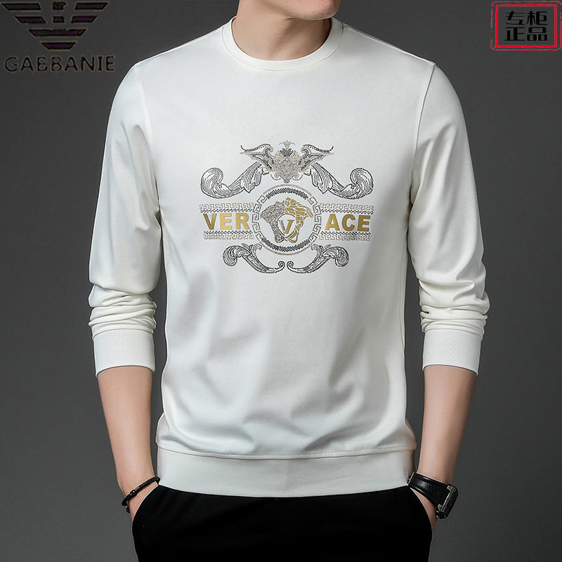 奇阿玛尼亚春秋薄款潮流上衣中青年长袖卫衣圆领印花t恤男士上衣