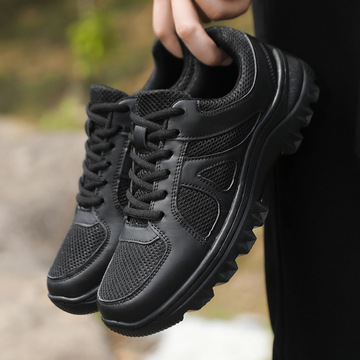 新式作训鞋男黑色休闲耐磨劳保解放胶鞋女夏季网眼消防训练鞋单鞋