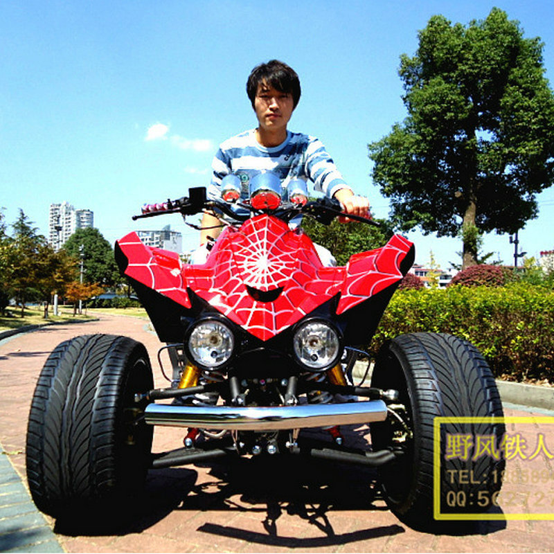 f1倒三轮赛车蜘蛛侠座驾 爆改250cc发动机前后碟刹三轮跑车atv