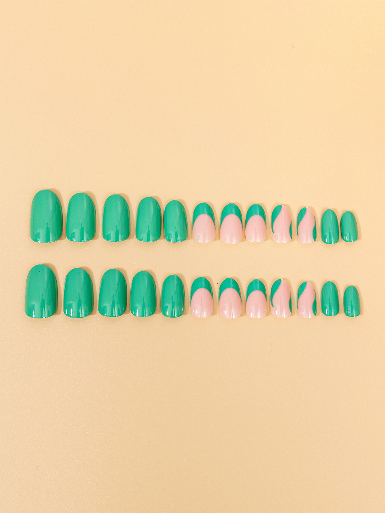 2023 New Nail Beauty Patch French Fake Nails 24 Pieces Finished Product Show Hand Length Wearable Wear Fake Nail Tip