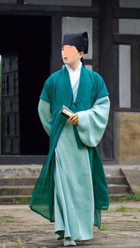 新款古装书生服男士汉服古装孔子学院服装舞台演出服高档才子古装-阿