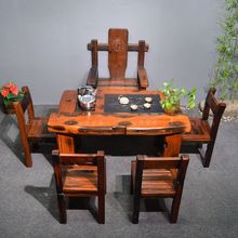 老船木茶桌椅组合1.35米茶桌功夫茶台实木茶几中式简约古船木家具