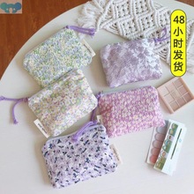 Small Cosmetic Make Up Bag Mini Cotton Floral Organizer跨境