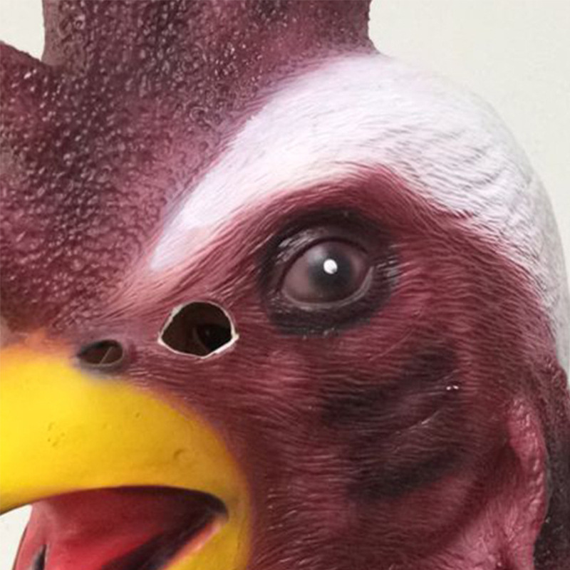 鸡头面具十二生肖之公鸡面具乳胶万圣节cosplay动物头装扮道具