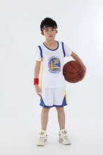 带袖子儿童篮球服套装 勇士队30号库里球衣 厂家批发 一件代发